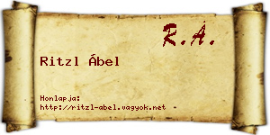 Ritzl Ábel névjegykártya